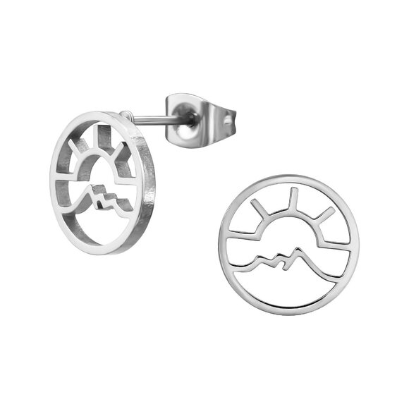 Stainless Steel Sunset Ear Studs - Picture 1 of 1
